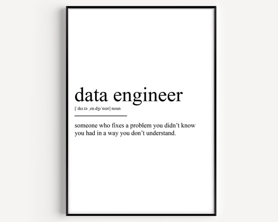 Data Engineer Funny Definition Noun Dictionary Style Wall Art