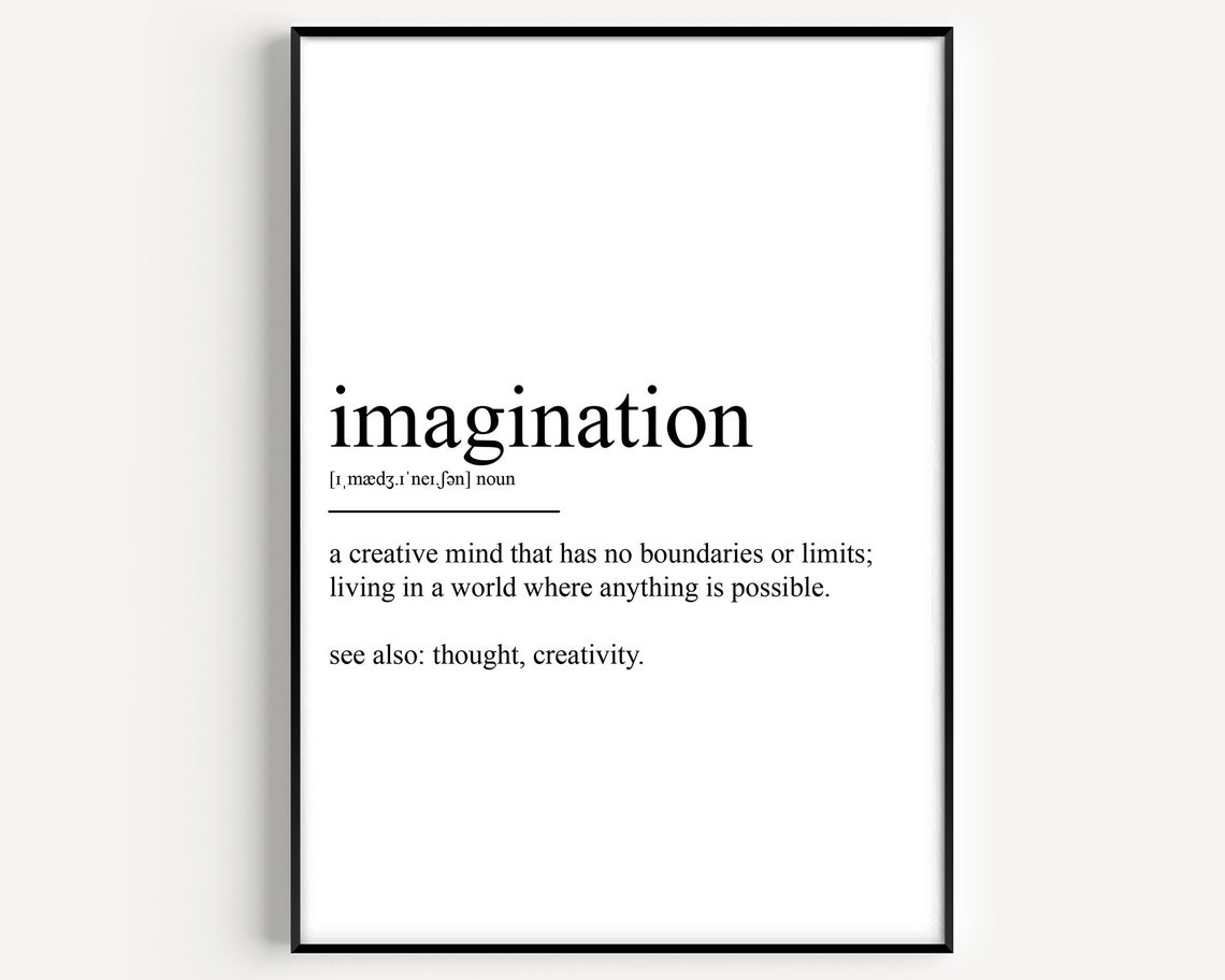 Imagination Definition Minimalist Creative Mind Typography Poster