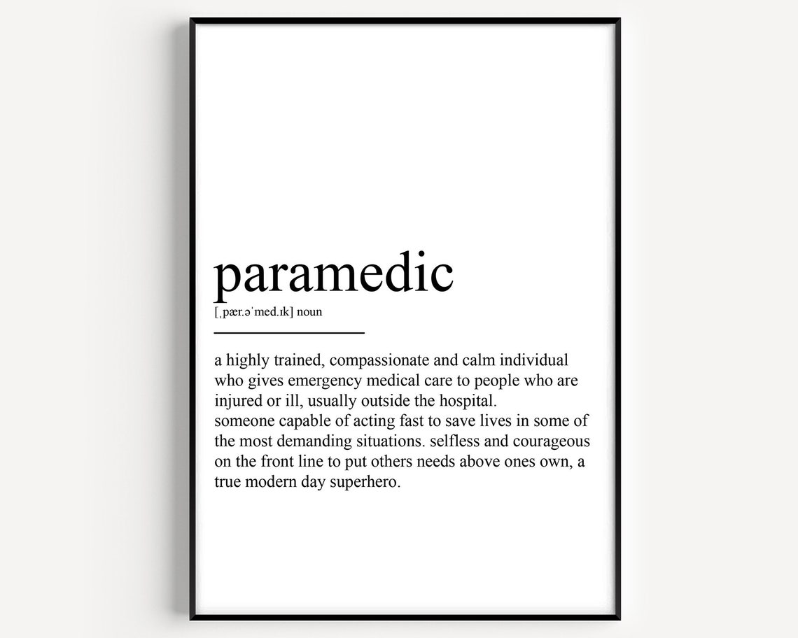 Paramedic Definition Art Print