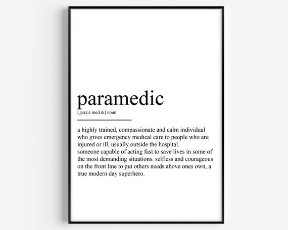 Paramedic Definition Art Print