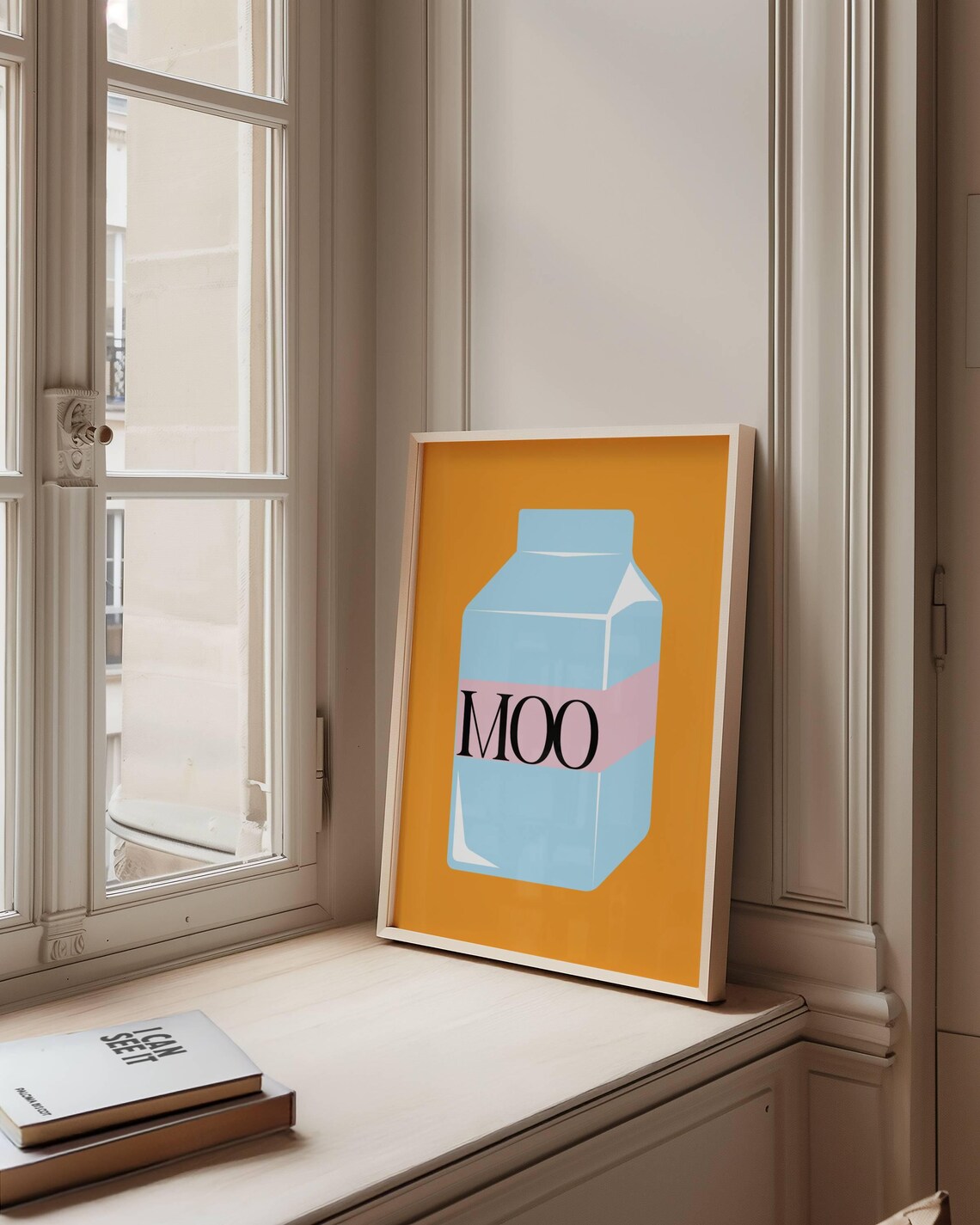 Retro Milk Carton, Modern Minimalist Kitchen Art - Image 2