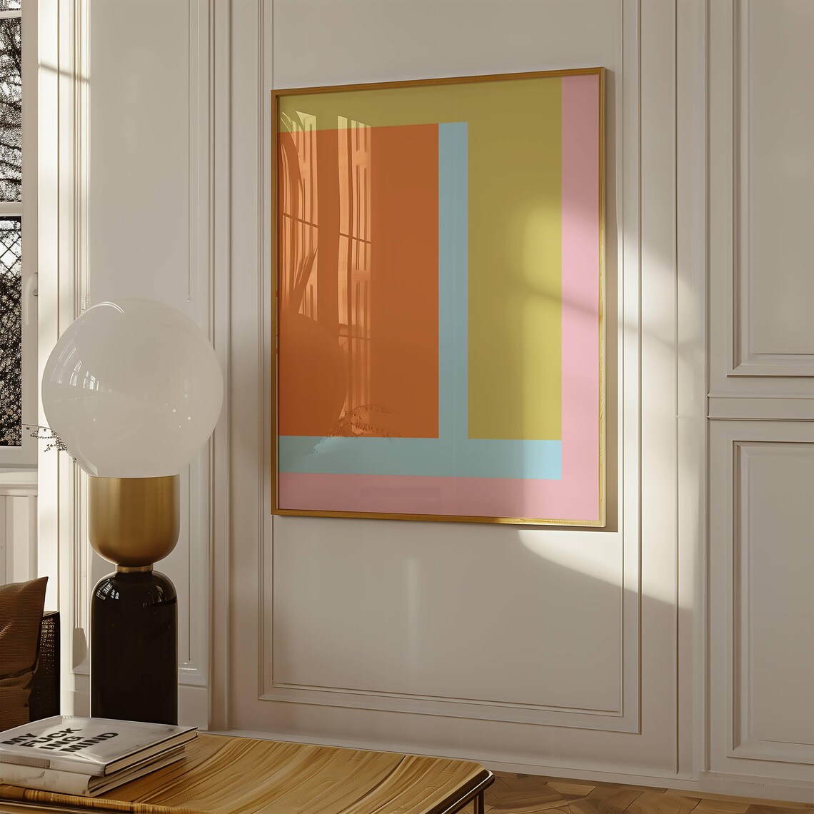 Abstract Minimalist Line Art, Mid Century Modern - Image 2