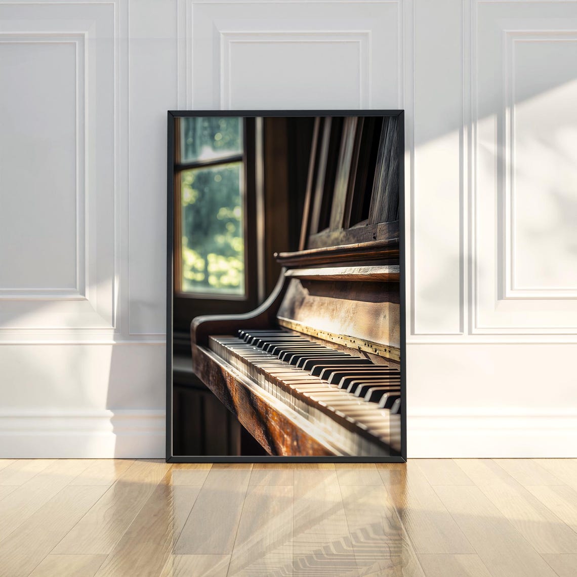 Antique Piano Keys Window Light Music Room Nostalgic Art Poster