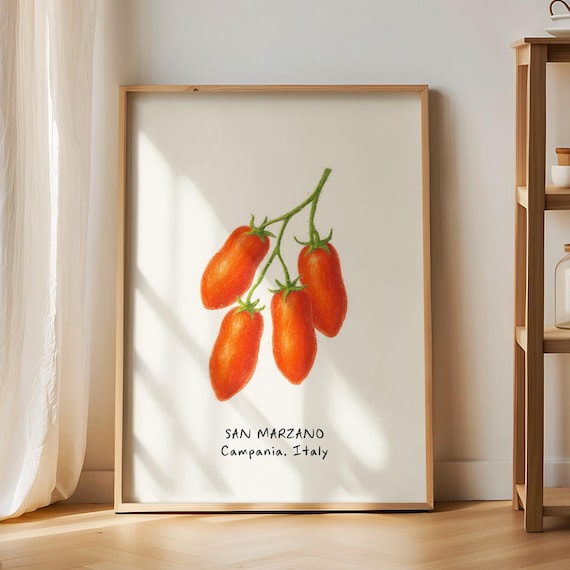 San Marzano Tomatoes Campania Italy Rustic Kitchen Poster Decor