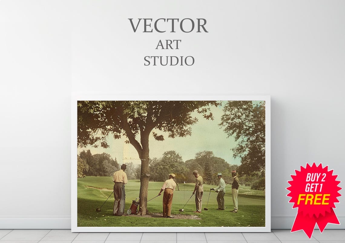 Golf Vintage Painting Landscape Art Print Vintage Golf Course Wall Art Wall Decor Golf Fan Gifts - Image 3