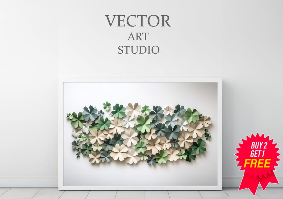 St Patricks Day Frame Tv Art Watercolor Shamrock 3d Frame Tv Art Modern Organic Decor Clover Earth Tone Lg Gallery - Image 3