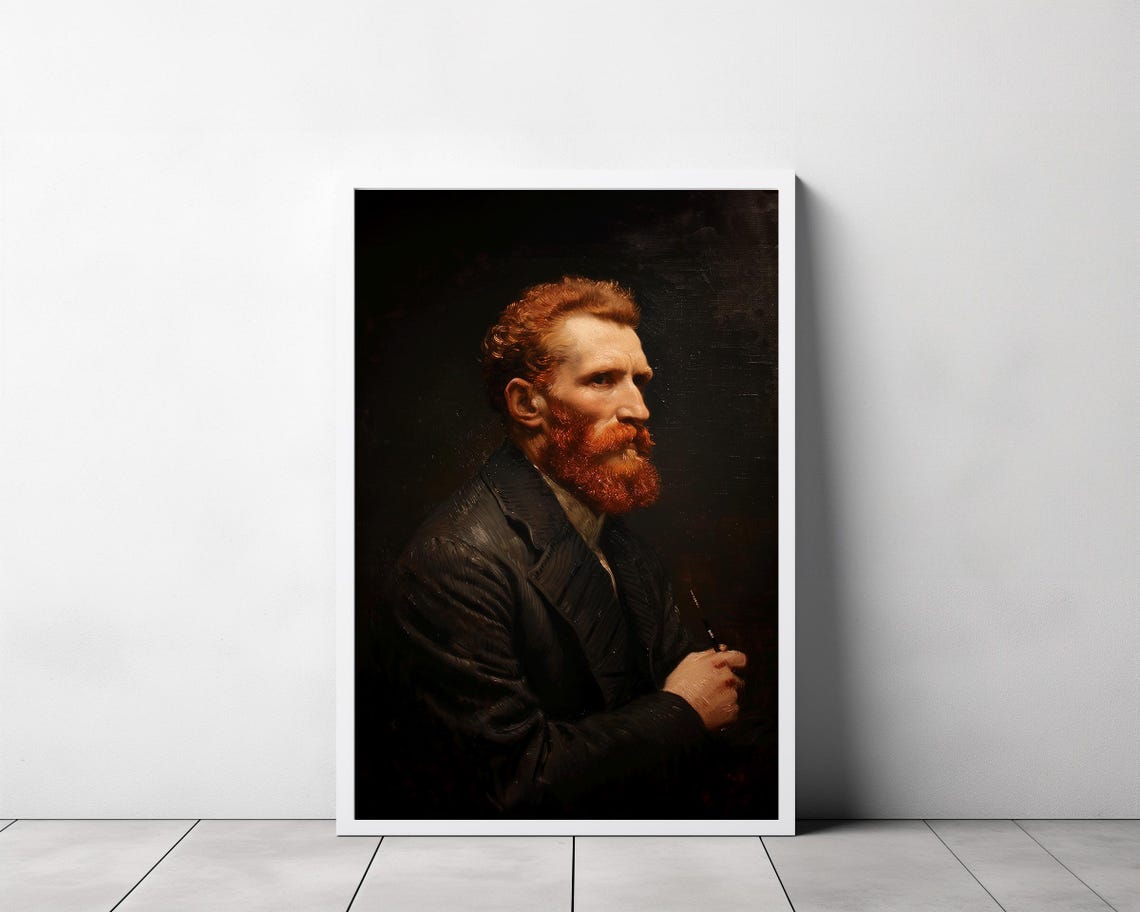 Van Gogh Print Moody Portrait Vintage Art - Image 3