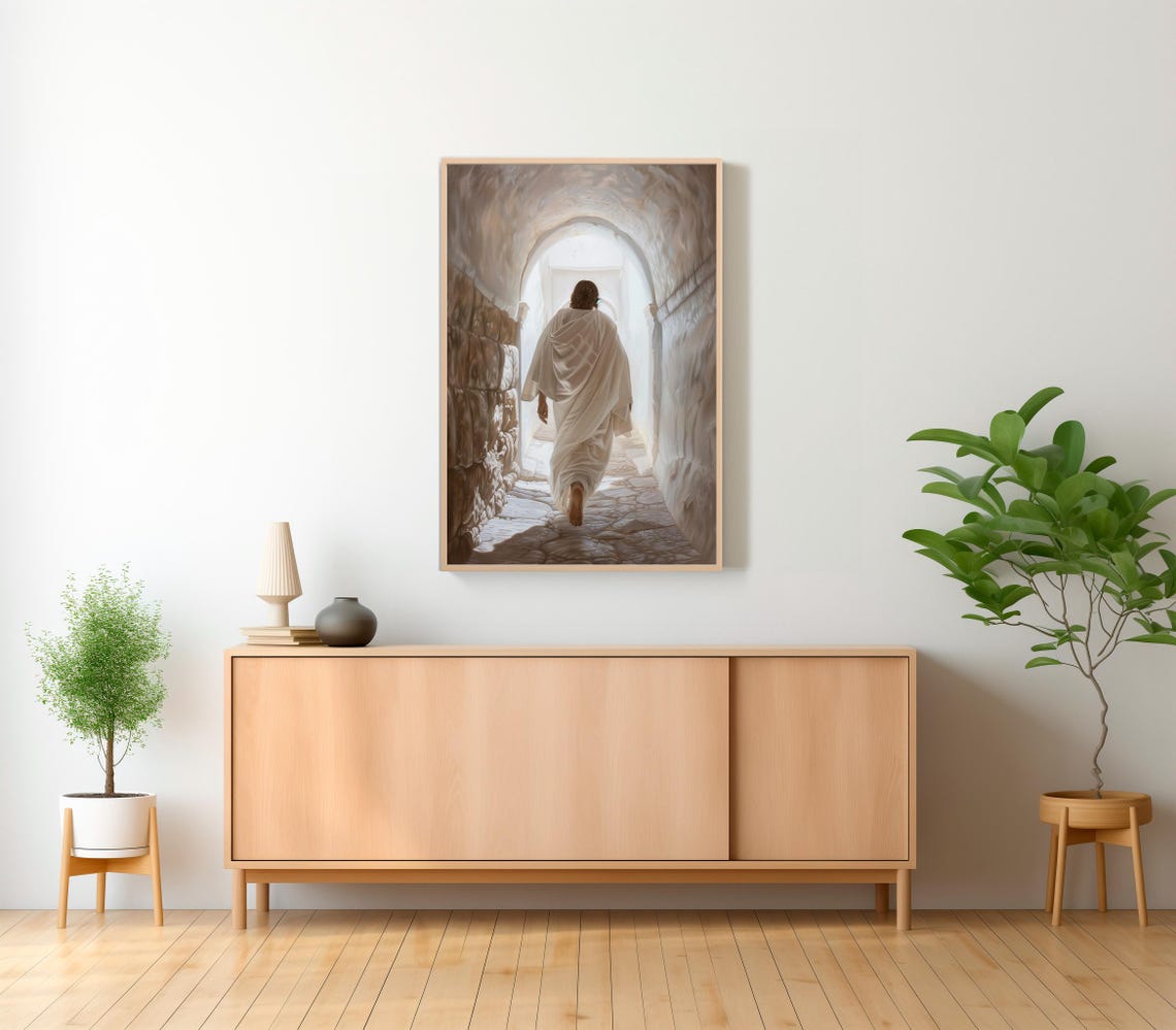 He Is Risen Jesus Leaving the Garden Tomb Easter Resurrection Poster - Image 2