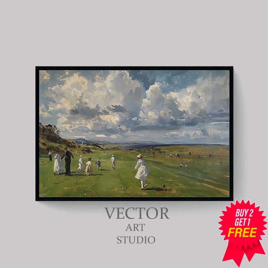 Golf Print Vintage Golf Painting Landscape Art Print Vintage Golf Course Wall Art Wall Decor Golf Fan Gifts - Image 4