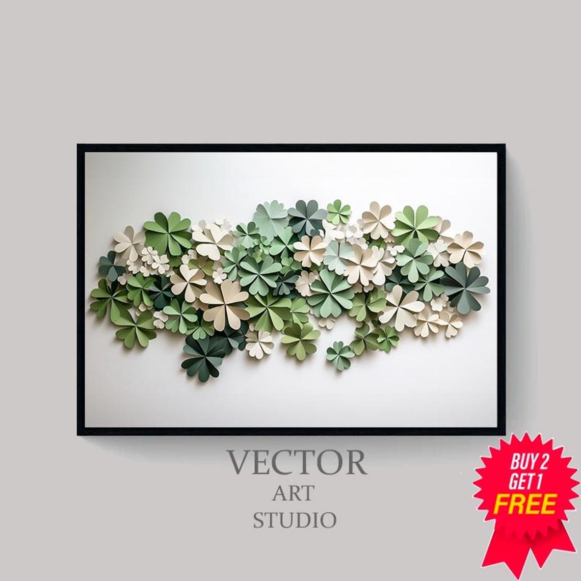 St Patricks Day Frame Tv Art Watercolor Shamrock 3d Frame Tv Art Modern Organic Decor Clover Earth Tone Lg Gallery - Image 4