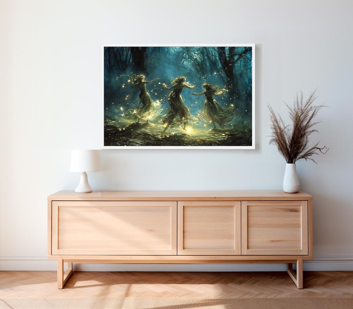 Fairies Vintage Wall Art Fae Witchy Moody Wall Art Dark Art Cottagecore Girls Room Decor Girly Whimsical Wall Art - Image 2