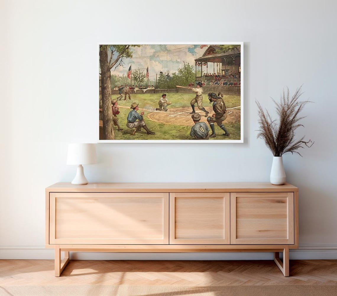 Baseball Print Vintage Prints Sports Poster Baseball Fan Gift Vintage Baseball Art Ball Bat Glove - Image 2