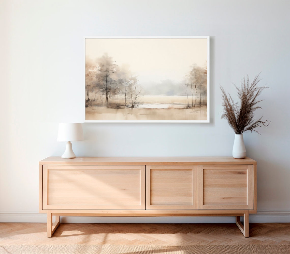 Summer Sunset Landscape Painting Frame Tv Art Easter Watercolour Tv Decor Vintage Style Spring Country Muted Scenery Screensaver - Image 2