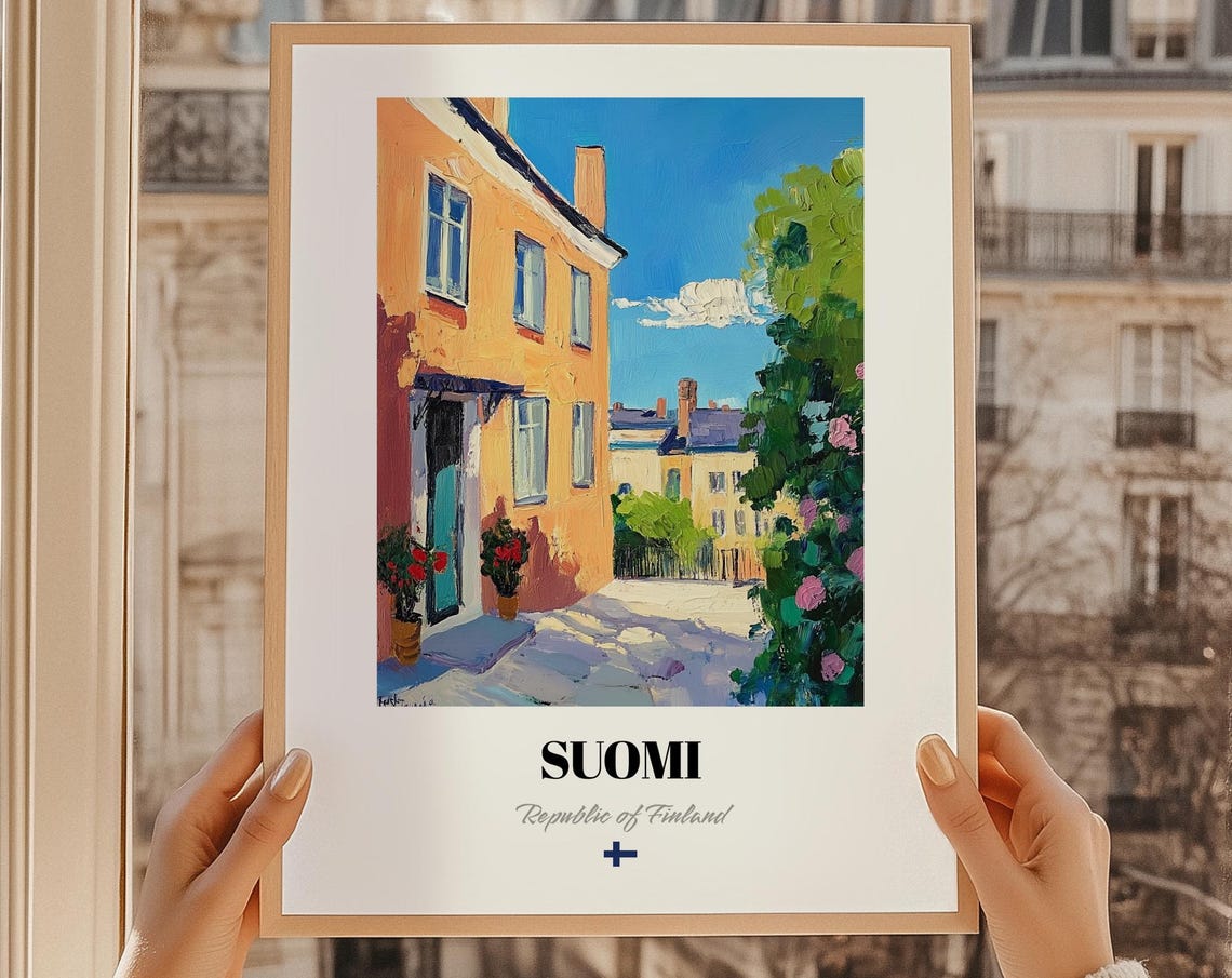 Suomi Republic Of Finland Wall Art Oil Painting Reproduction Poster Finnish Friend Gift Dorm Decor