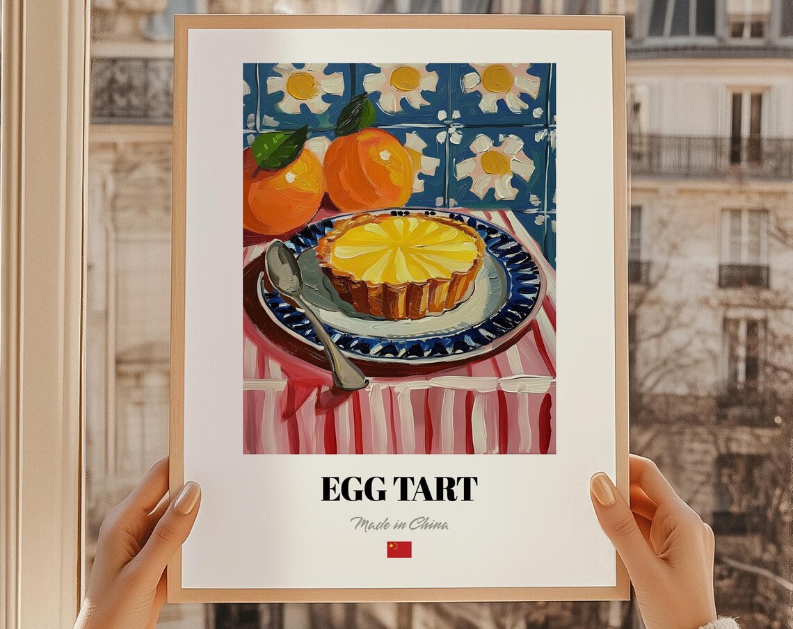 Egg Tart Dn T Wall Art Chinese Restaurant Decor Dessert Cuisine Poster