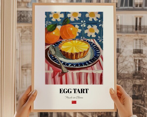 Egg Tart Dn T Wall Art Chinese Restaurant Decor Dessert Cuisine Poster