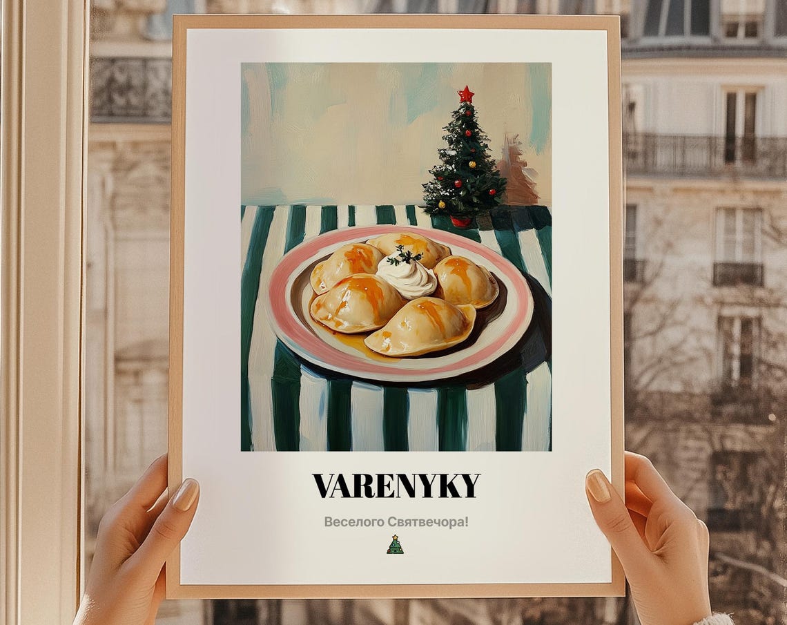 Varenyky Ukrainian Christmas Eve Dumplings Oil Painting Poster
