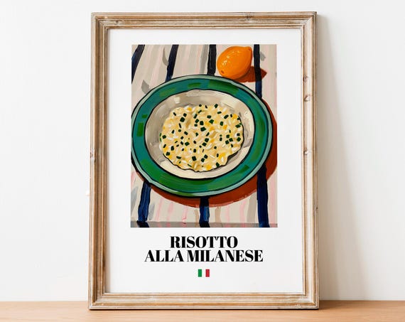 Vintage Risotto Milanese Art Print Traditional Italian Kitchen Wall Decor