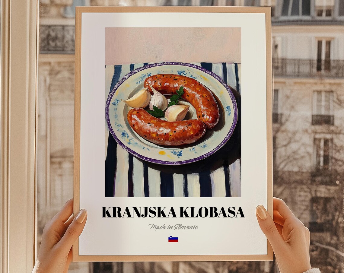 Kranjska Klobasa Slovenian Carniolan Sausage Food Painting Poster