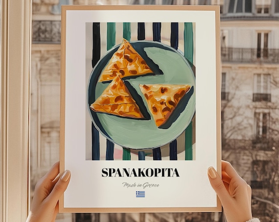 Spanakopita Made in Greece Savory Greek Pastry Painting Poster