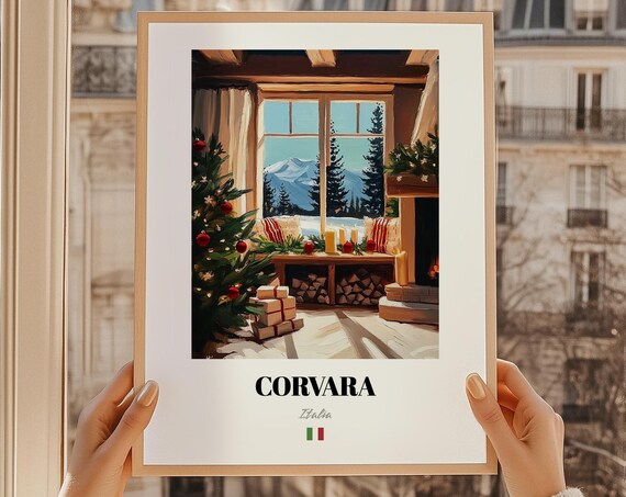 Corvara Italy Ski Resort Wall Art Print Poster Christmas Gift