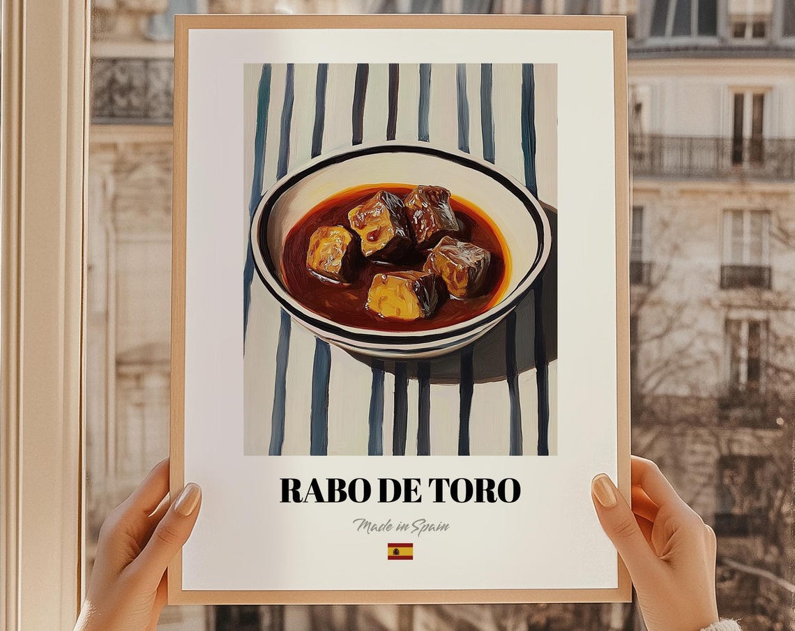 Rabo De Toro Spanish Food Wall Art Large Oil Painting Meal Sticker Wedding Print Kitchen