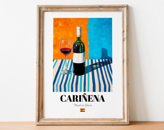 Cariena Wine Wall Art Print Poster Rich Red Artwork For Kitchens
