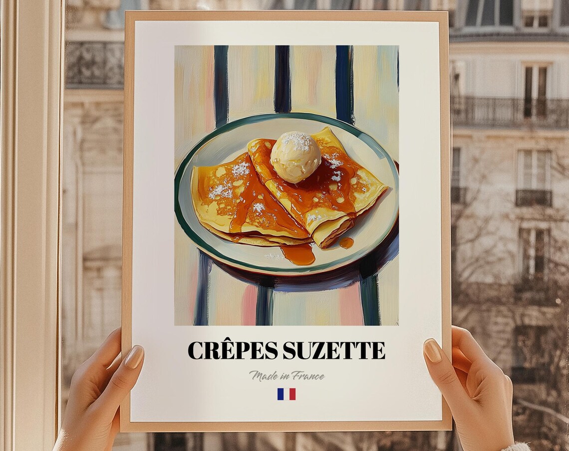 Crepes Suzette Classic French Dessert Caramel Painting Poster
