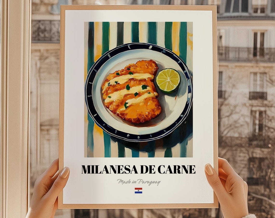 Milanesa de Carne Paraguayan Fried Cutlet Food Painting Wall Art
