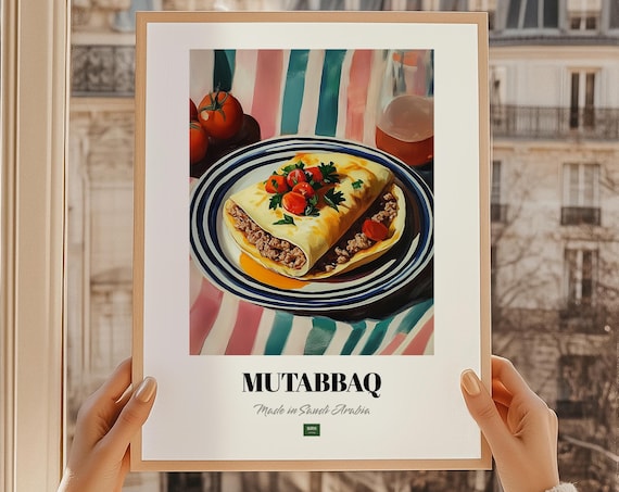 Mutabbaq Saudi Stuffed Pastry Cuisine Caf Dcor Wall Art Friend Gift