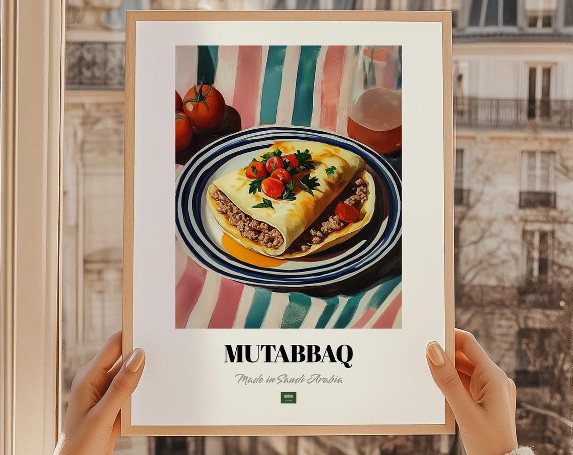 Mutabbaq Made in Saudi Arabia Stuffed Pastry Food Art Poster