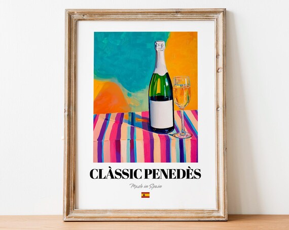 Clssic Peneds Wall Art Print Poster Vibrant Sparkling Wine Artwork For Kitchens