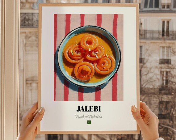 Jalebi Pakistani Crispy Syrup Spiral Sweet Painterly Cuisine Poster