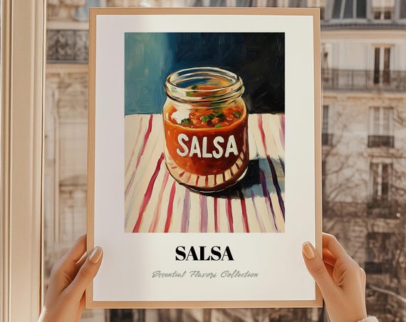 Salsa Grocery Art Pantry Decor Print Cooking Gift Restaurant Wall Kitchen