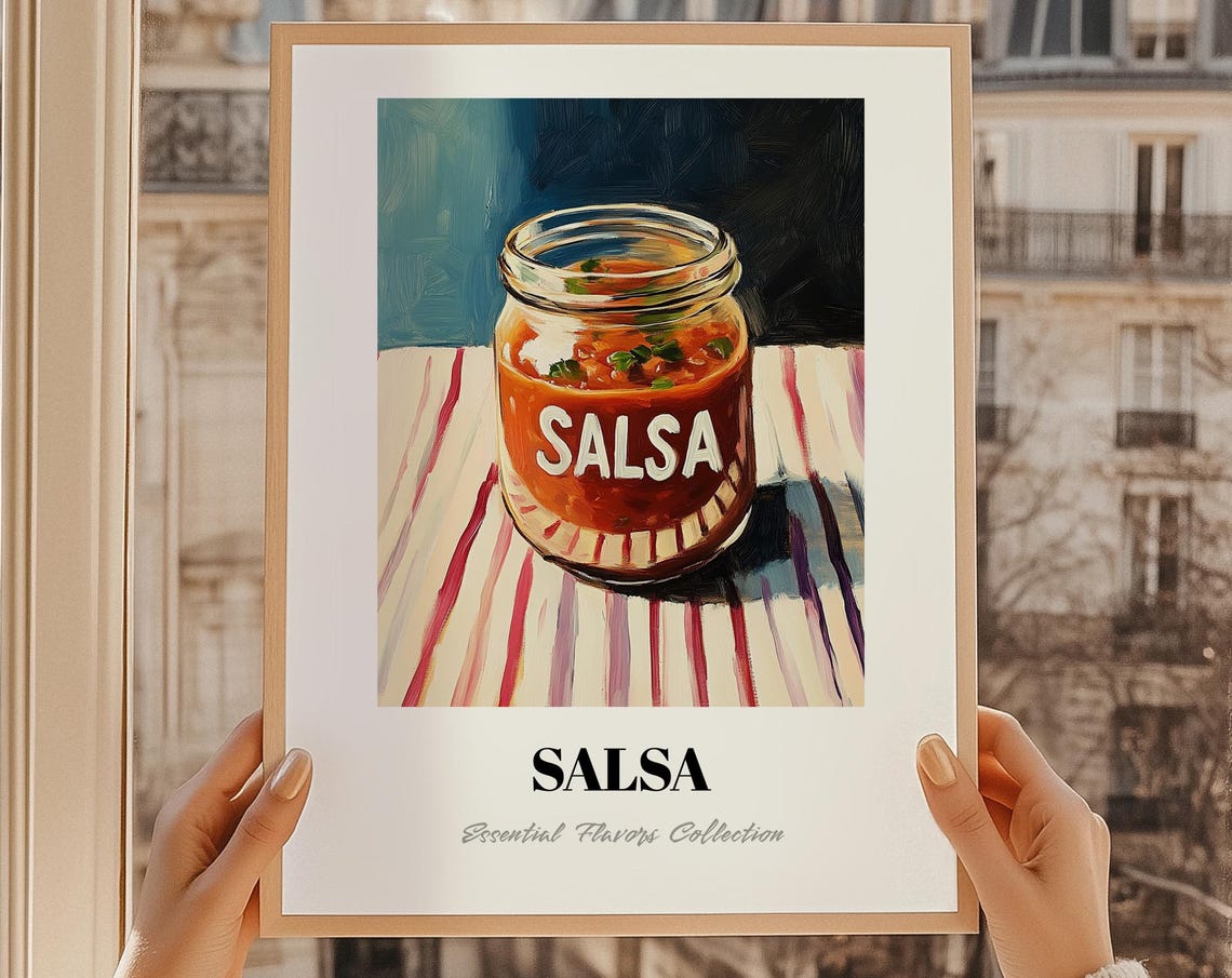 Salsa Grocery Art Pantry Decor Print Cooking Gift Restaurant Wall Kitchen