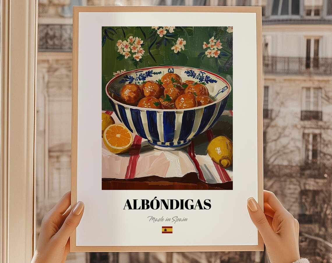 Albndigas Spanish Food Painting Restaurant Poster Snack Station Wall Art Kitchen