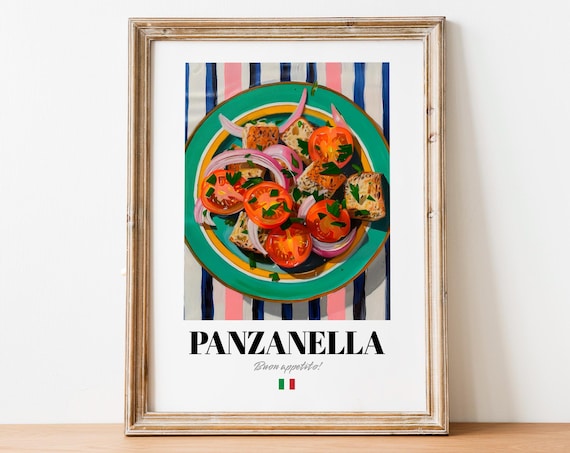 Panzanella Fresh Italian Tomato Onion Bread Salad Kitchen Poster