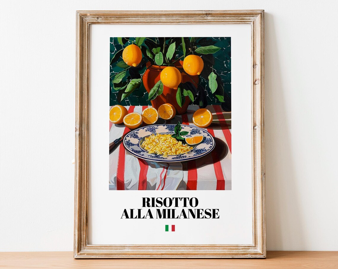 Italian Risotto Art Print, Modern Food Decor