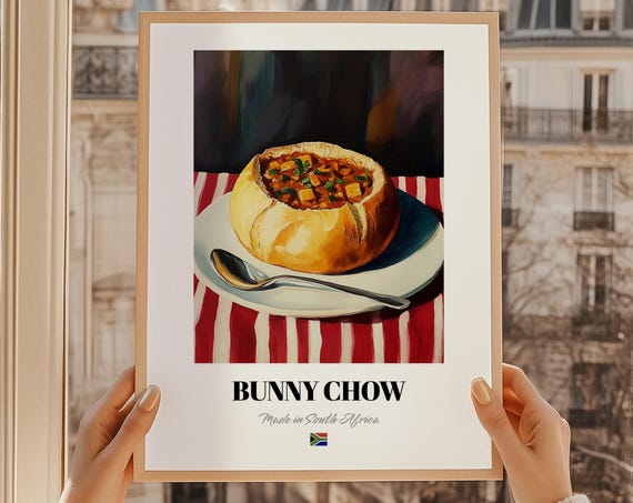 Bunny Chow South African Curry Bread Bowl Cuisine Caf Dcor Wall Art Friend Gift