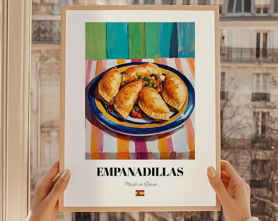 Empanadillas Spanish Stuffed Pastries Golden Baked Food Poster