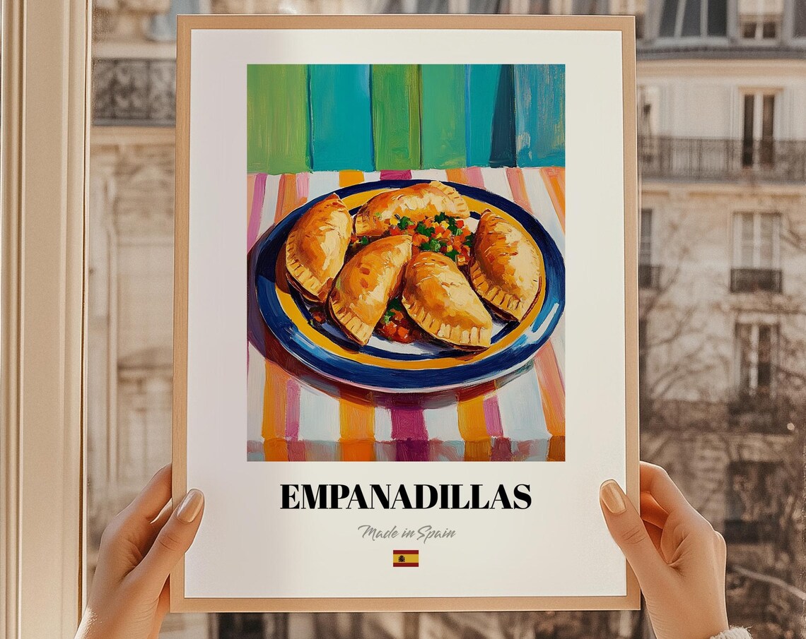 Empanadillas Spanish Pastry Poster Pastries Art Recipe Binder Kitchen Print