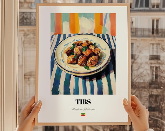 Ethiopian Tibs Sizzling Meat Traditional Recipe Kitchen Poster