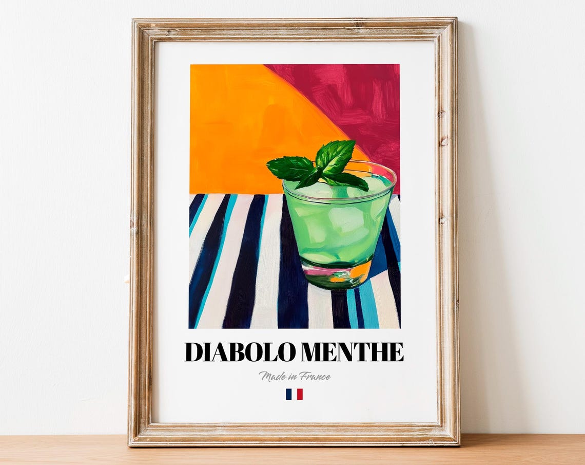Diabolo Menthe Retro Beverage Art Print