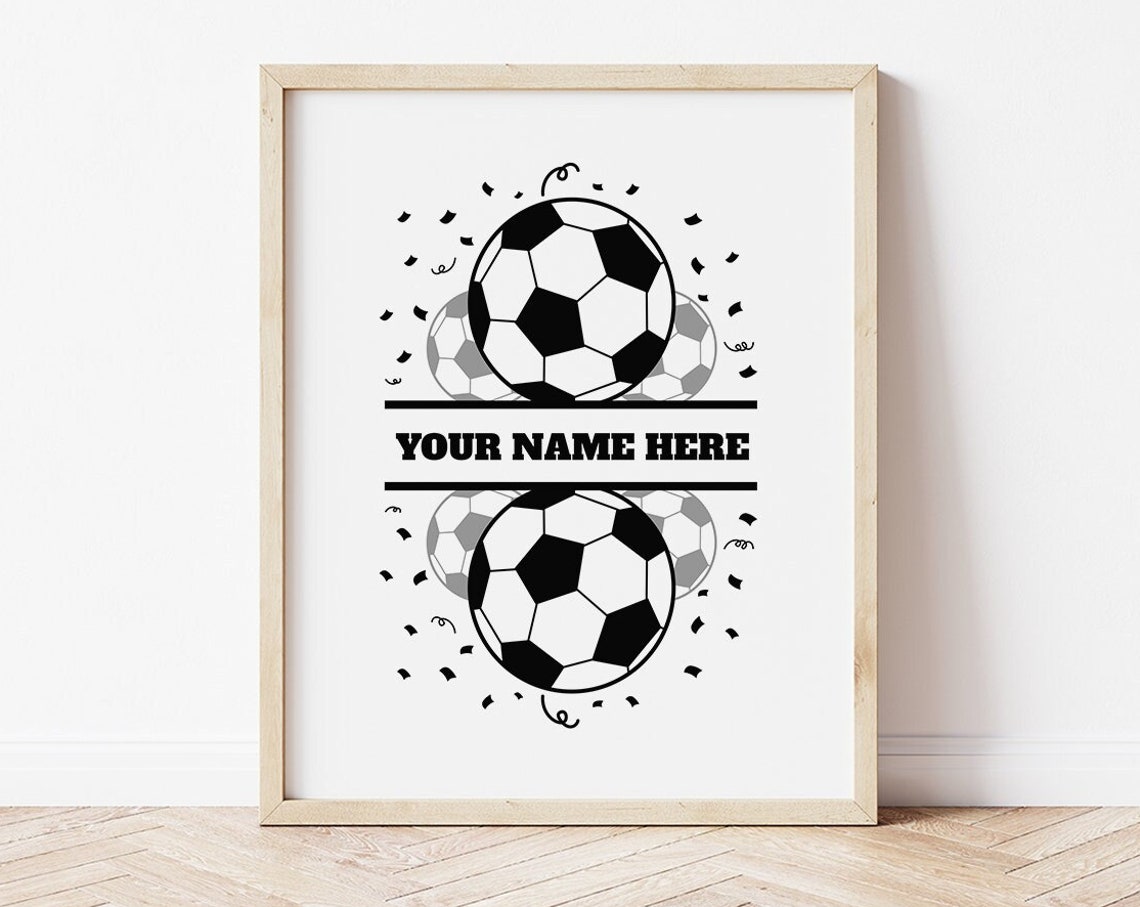 Custom Name Soccer Ball Personalized Gift For Young Players Poster