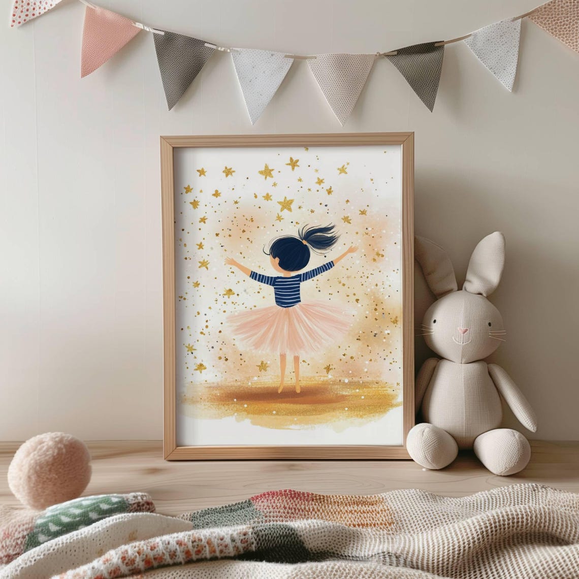 Ballet Nursery Art Pink Girls Room Ballet Dancer Painting Ballerina Nursery Decor Girly Wall Art Cute Toddler Room Decor Pink Ballerina - Image 4