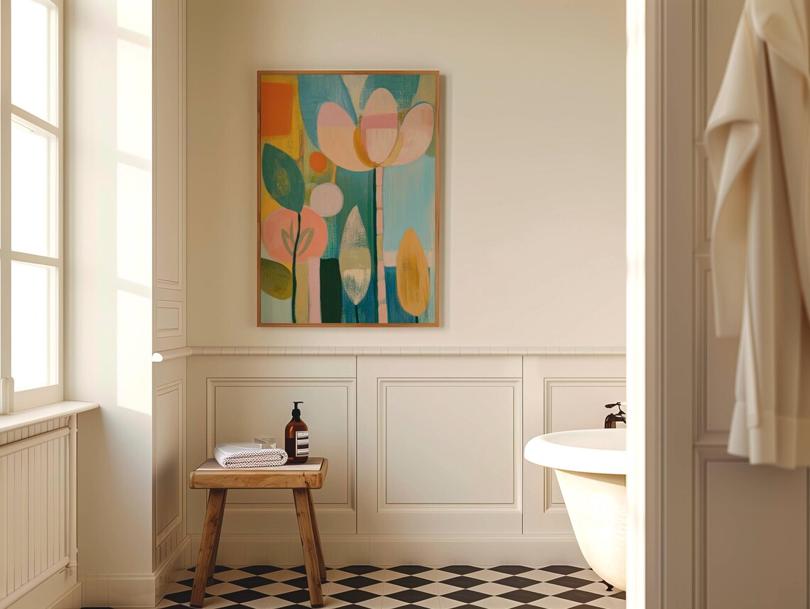 Abstract Flower Oil Painting, Floral Wall Art Print - Image 4
