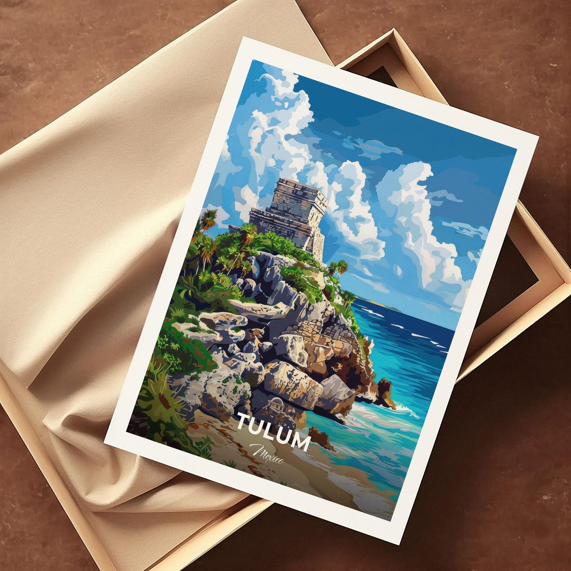 Tulum Mexico Tulum Ruins Cliffside Temple Caribbean Travel Poster - Image 4