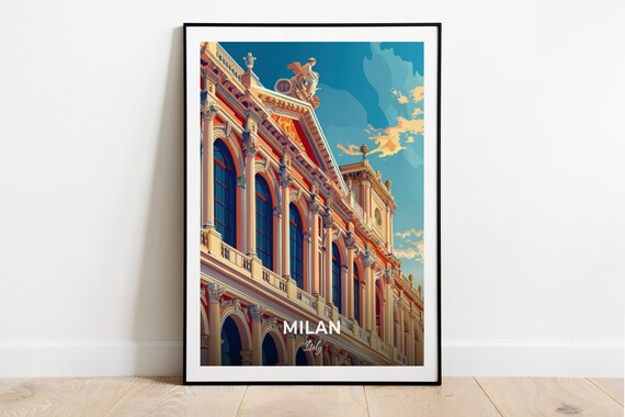 Milan Italy La Scala Opera House Neoclassical Art Travel Poster