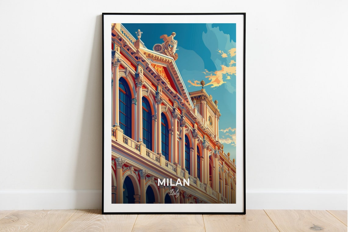 Milan Italy La Scala Opera House Neoclassical Art Travel Poster
