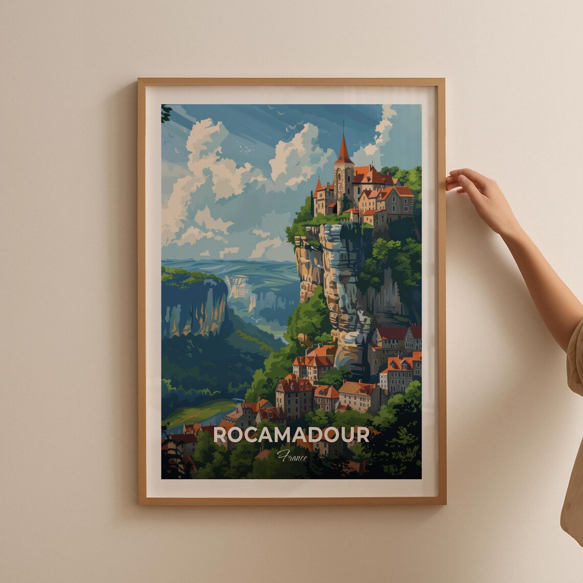 Rocamadour France Cliffside Medieval Village Vintage Travel Poster - Image 2